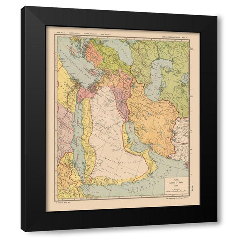 Middle East - Streit 1913 Black Modern Wood Framed Art Print with Double Matting by Streit