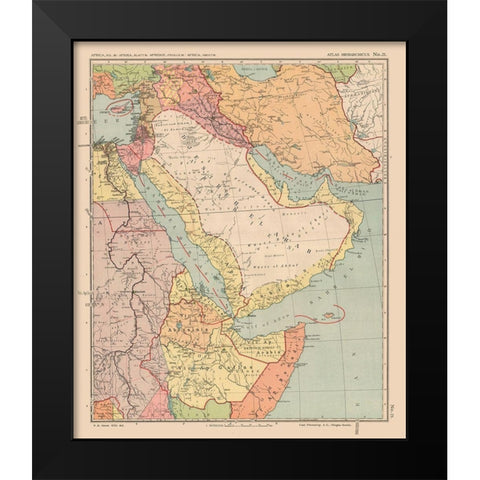 Middle East Africa - Streit 1913 Black Modern Wood Framed Art Print by Streit