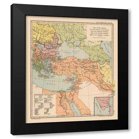 Orthodox Orientals Middle East - Streit 1913 Black Modern Wood Framed Art Print with Double Matting by Streit