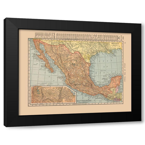 Mexico - Hammond 1910 Black Modern Wood Framed Art Print by Hammond