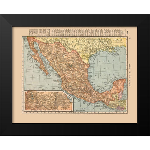 Mexico - Hammond 1910 Black Modern Wood Framed Art Print by Hammond