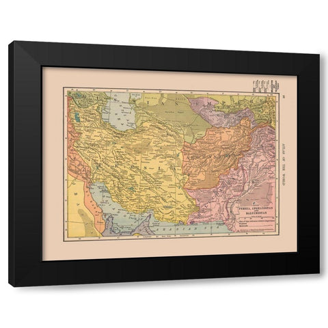 Middle East Persia Afganistan Balochistan Black Modern Wood Framed Art Print by Hammond