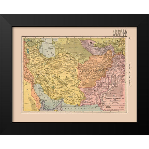 Middle East Persia Afganistan Balochistan Black Modern Wood Framed Art Print by Hammond