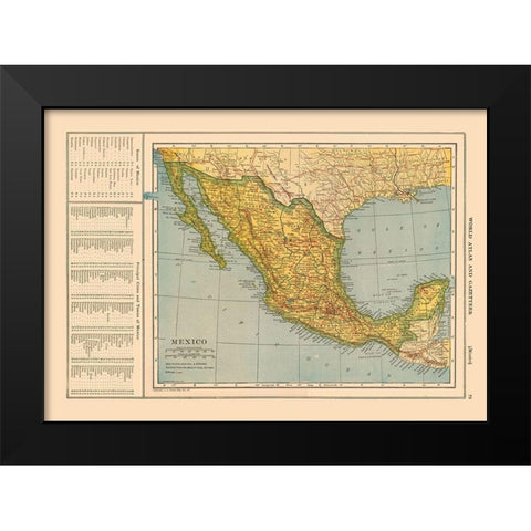 Mexico - Reynold 1921 Black Modern Wood Framed Art Print by Reynold