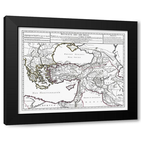 Middle East Turkey Greece Iraq - De Lisle 1731 Black Modern Wood Framed Art Print by De L''isle