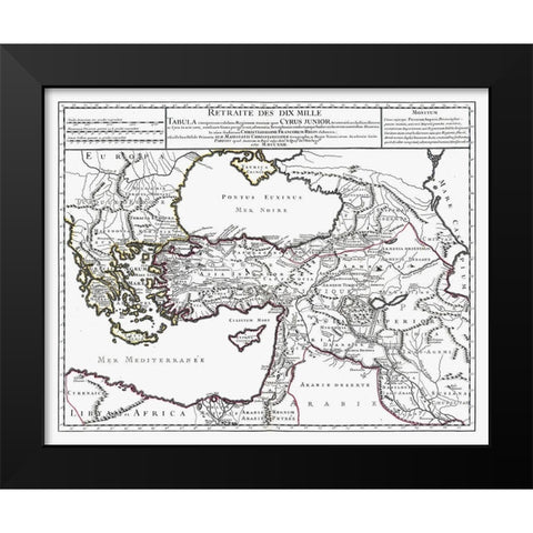 Middle East Turkey Greece Iraq - De Lisle 1731 Black Modern Wood Framed Art Print by De L''isle