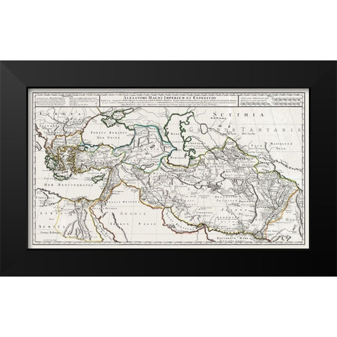 Asia Minor Middle East Turkey Iraq Black Modern Wood Framed Art Print by De L''isle