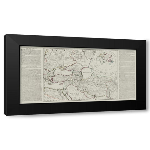 Eastern Europe Middle East - De Lisle 1731 Black Modern Wood Framed Art Print with Double Matting by De L''isle