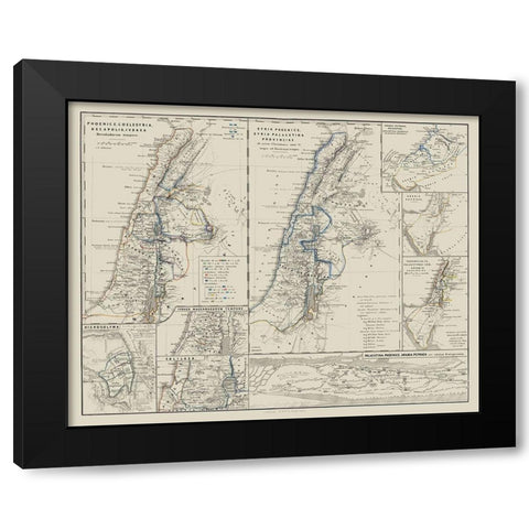 Middle East - Spruner 1865 Black Modern Wood Framed Art Print by Spruner