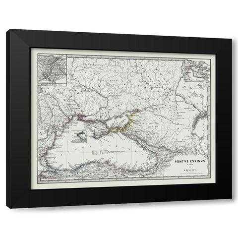 Ancient Middle East - Spruner 1865 Black Modern Wood Framed Art Print with Double Matting by Spruner