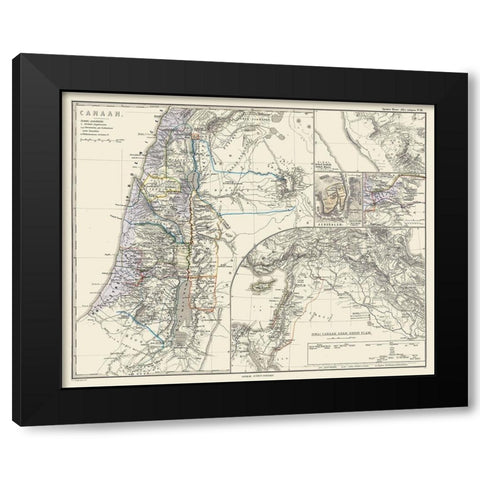 Middle East - Spruner 1865 Black Modern Wood Framed Art Print by Spruner