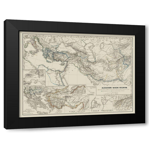 Middle East Alexander the Great - Spruner 1865 Black Modern Wood Framed Art Print by Spruner