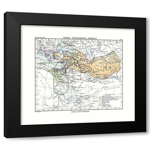 East Ancient Kingdom Middle East - Perthes 1896 Black Modern Wood Framed Art Print with Double Matting by Perthes