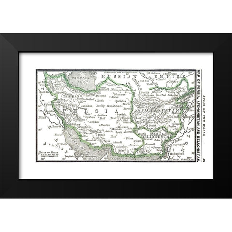 Middle East Persia Afghanistan Balochistan Black Modern Wood Framed Art Print by Alden