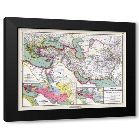 Middle East Persian Macedonian Empires Black Modern Wood Framed Art Print by Kiepert