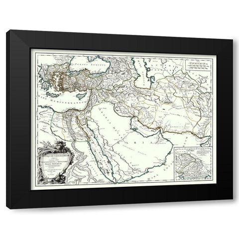 Middle East Alexander the Great - Vaugondy 1757 Black Modern Wood Framed Art Print by Vaugondy
