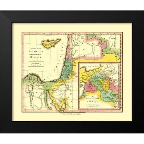 Middle East Five Books of Moses Places Black Modern Wood Framed Art Print by Wilkinson