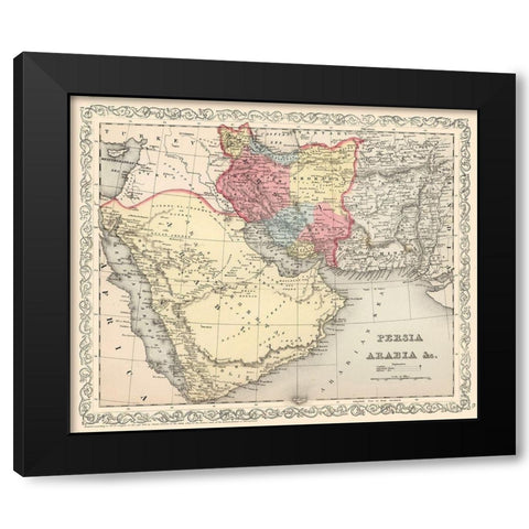 Middle East Persia Arabia - Mitchell 1857 Black Modern Wood Framed Art Print with Double Matting by Mitchell