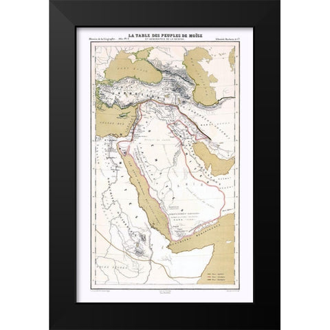 Middle East People of Moses Genesis Black Modern Wood Framed Art Print by Vivien de Saint