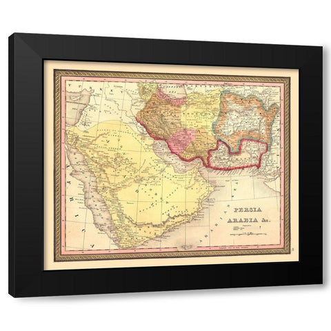 Middle East Persia Arabia - Mitchell 1849 Black Modern Wood Framed Art Print with Double Matting by Mitchell