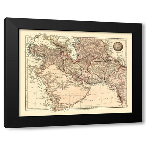 Middle East Persia Arabia - Arrowsmith 1825 Black Modern Wood Framed Art Print with Double Matting by Arrowsmith