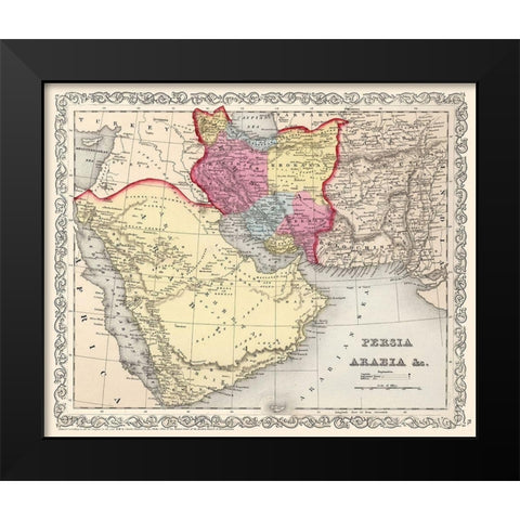 Middle East Persia Arabia - Mitchell 1857 Black Modern Wood Framed Art Print by Mitchell