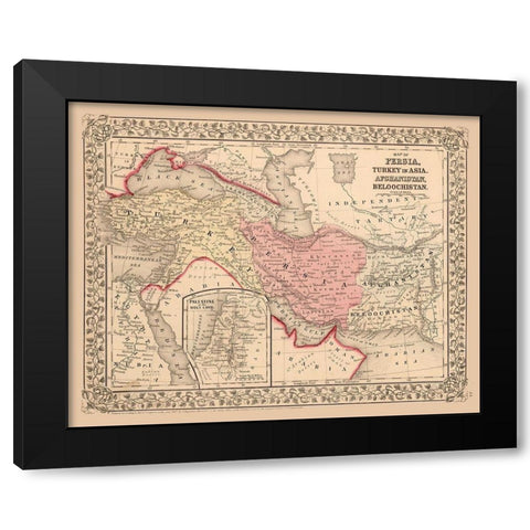 Middle East Turkey Persia Afghanistan Black Modern Wood Framed Art Print with Double Matting by Mitchell