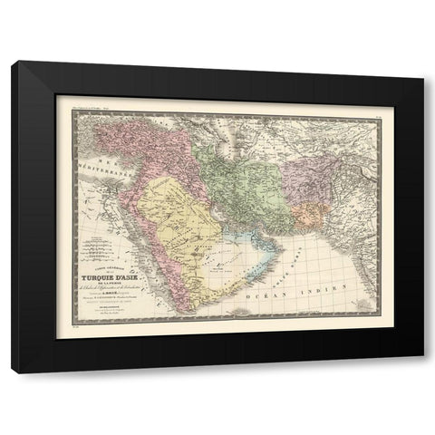 Middle East Turkey in Asia Persia - Monin 1839 Black Modern Wood Framed Art Print by Monin