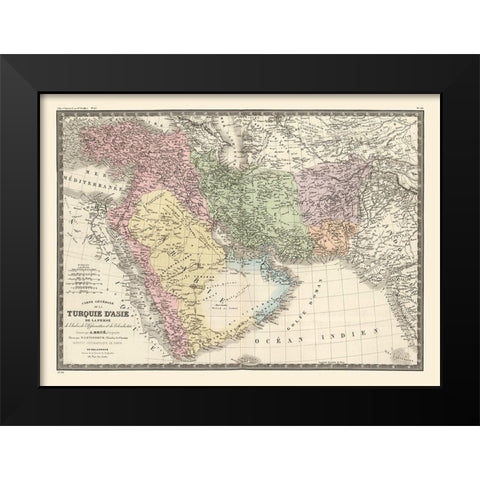 Middle East Turkey in Asia Persia - Monin 1839 Black Modern Wood Framed Art Print by Monin
