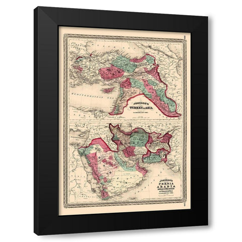 Middle East Turkey in Asia Persia Arabia Black Modern Wood Framed Art Print with Double Matting by Johnson