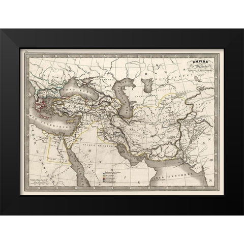 Alexander the Great Empire Middle East - Monin Black Modern Wood Framed Art Print by Monin