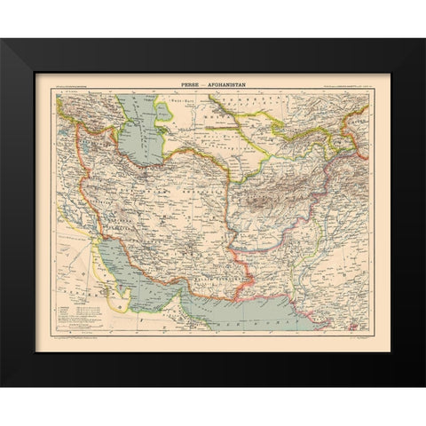 Afganistan Persia Pakistan Asia - Schrader 1908 Black Modern Wood Framed Art Print by Schrader