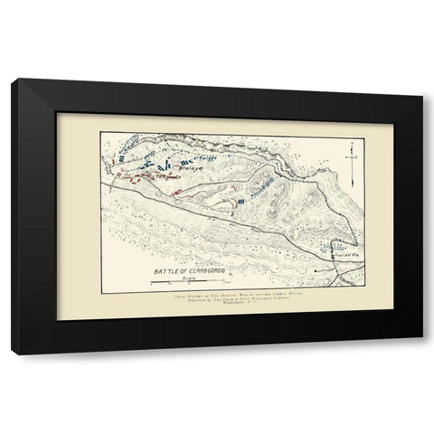 Cerro Gordo Battle 1892 Black Modern Wood Framed Art Print by Church News Publishing