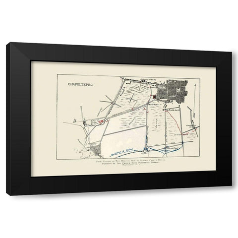 Chapultepec Battle 1 of 3 1892 Black Modern Wood Framed Art Print with Double Matting by Church News Publishing