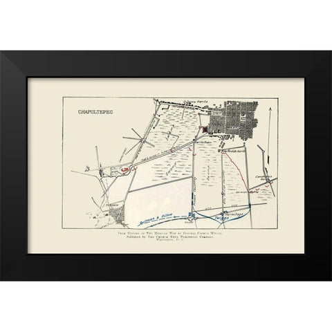 Chapultepec Battle 1 of 3 1892 Black Modern Wood Framed Art Print by Church News Publishing