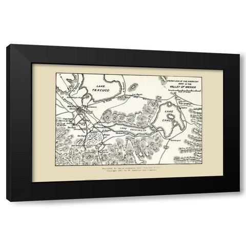 Mexico Valley American Army Operations 1893 Black Modern Wood Framed Art Print by Appleton