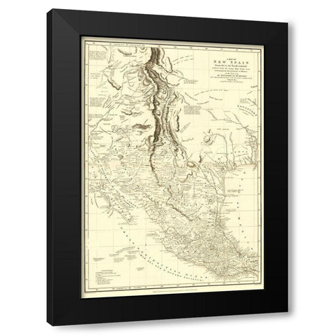 Caribbean New Spain Mexico with Indian Tribe Black Modern Wood Framed Art Print with Double Matting by Humboldt