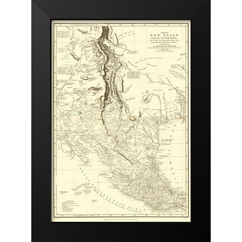 Caribbean New Spain Mexico with Indian Tribe Black Modern Wood Framed Art Print by Humboldt