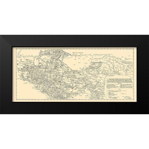 New Spain Mexico Texas United States Black Modern Wood Framed Art Print by De Lafora