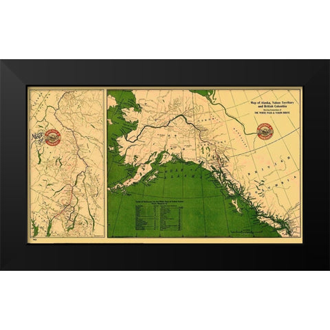 Alaska, Yukon and British Columbia - Marsh 1904 Black Modern Wood Framed Art Print by Marsh