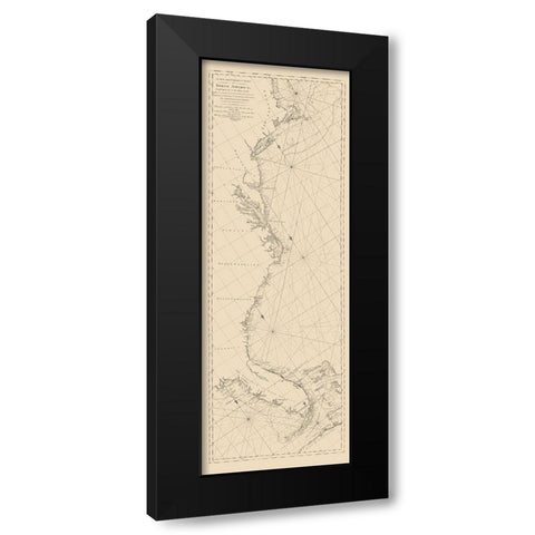 Cape Cod To Havannah - Moore 1784 Black Modern Wood Framed Art Print with Double Matting by Moore