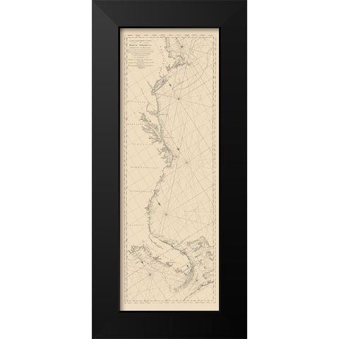 Cape Cod To Havannah - Moore 1784 Black Modern Wood Framed Art Print by Moore