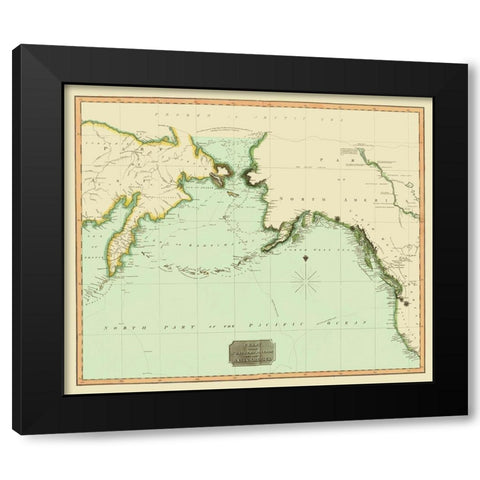 Northwest Passage between Asia America Black Modern Wood Framed Art Print with Double Matting by Thomson