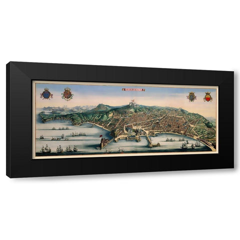 Naples Italy - Mortier 1704 Black Modern Wood Framed Art Print by Mortier
