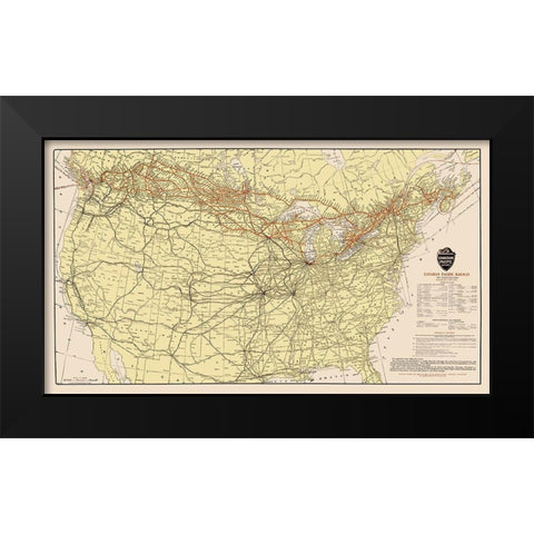 Canadian Pacific Railway with Connections 1912 Black Modern Wood Framed Art Print by Poole