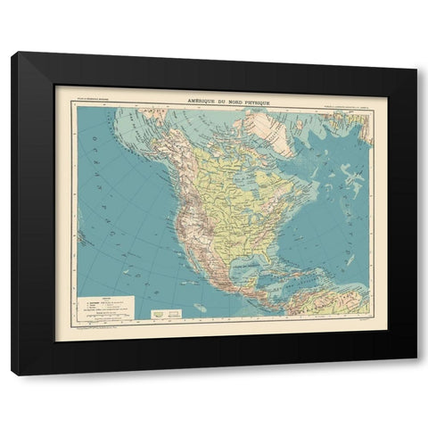 Physical of North America - Schrader 1908 Black Modern Wood Framed Art Print with Double Matting by Schrader