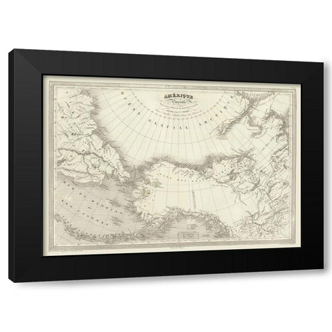 North America - Monin Black Modern Wood Framed Art Print by Monin