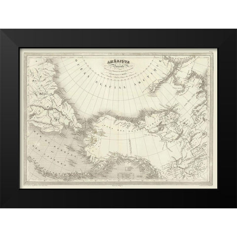 North America - Monin Black Modern Wood Framed Art Print by Monin