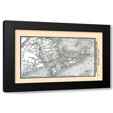 New Brunswick Canada - Alden 1886 Black Modern Wood Framed Art Print with Double Matting by Alden