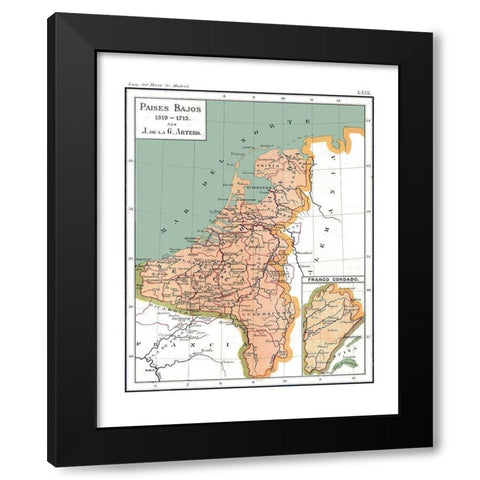 Europe 1519 AD to 1713 AD Netherlands - Artero Black Modern Wood Framed Art Print by Artero